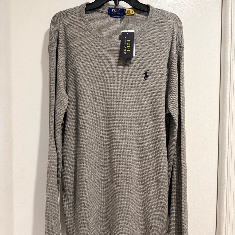 Ralph Lauren Gray Waffle Knit Sweater NWT